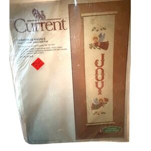 Current Christmas Angels Counted Cross-Stitch Bell Pull Kit Vintage JOY 7144-2